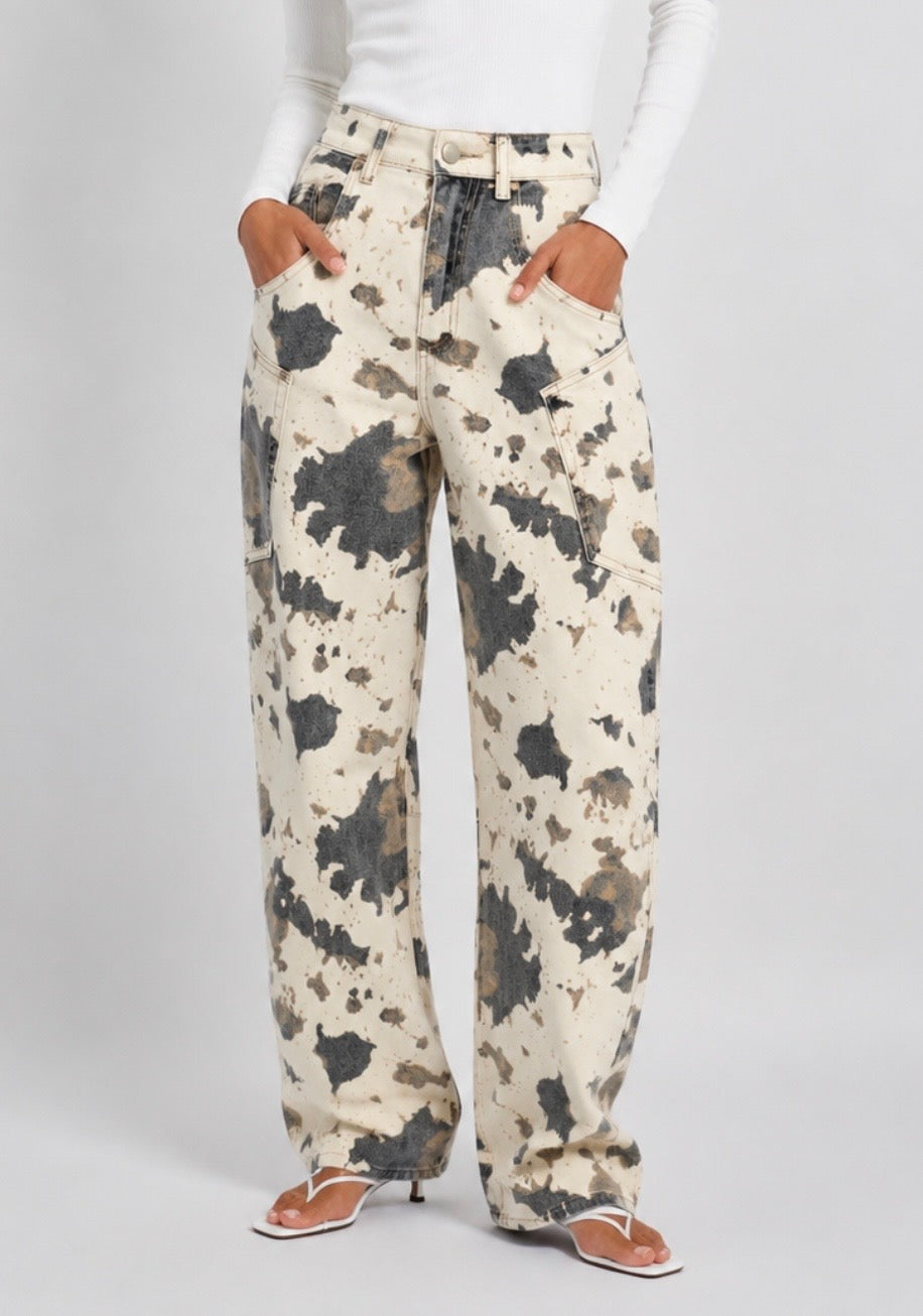 JEANS COW PRINT