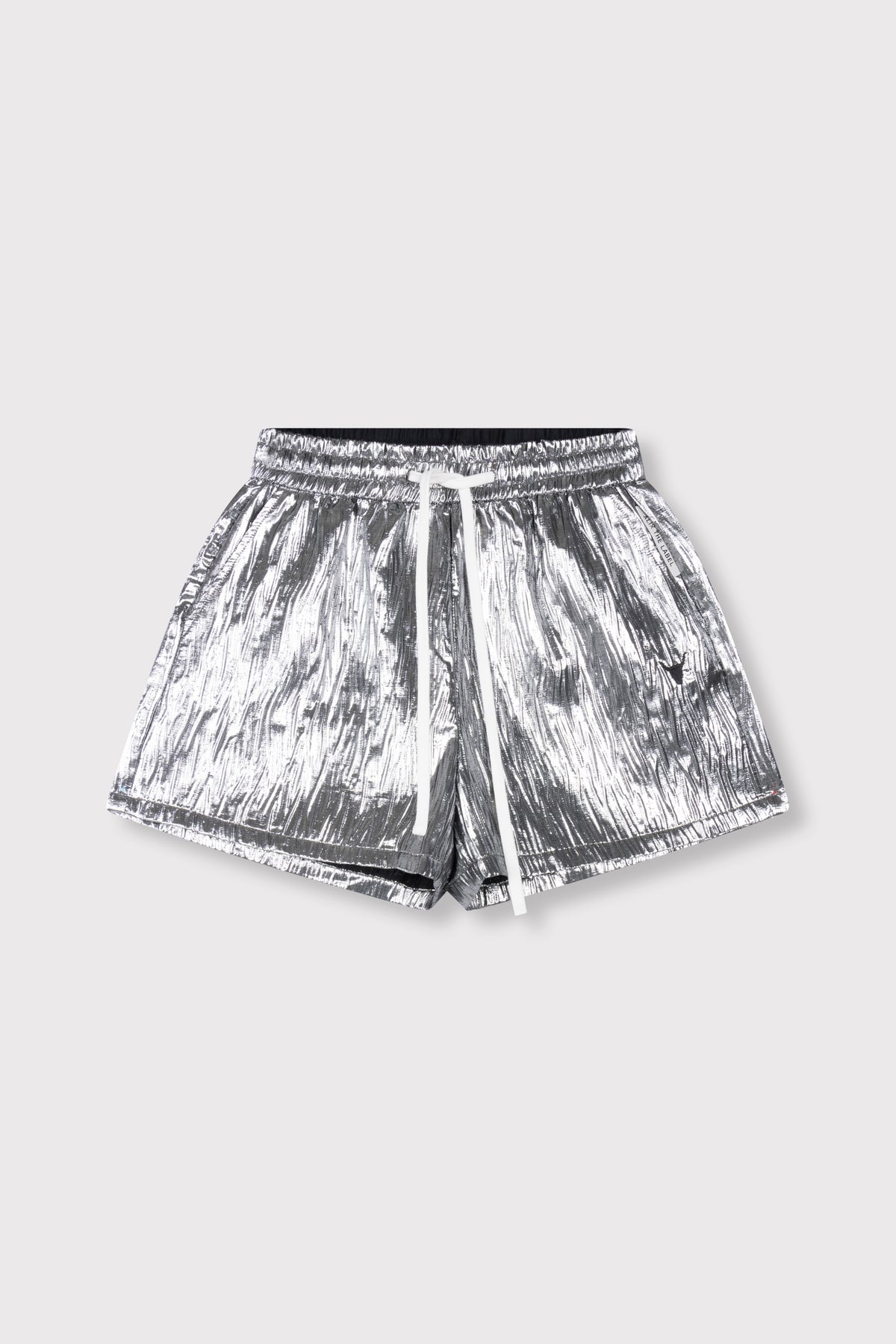 SILVER CRINKLE SHORTS