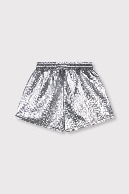 SILVER CRINKLE SHORTS