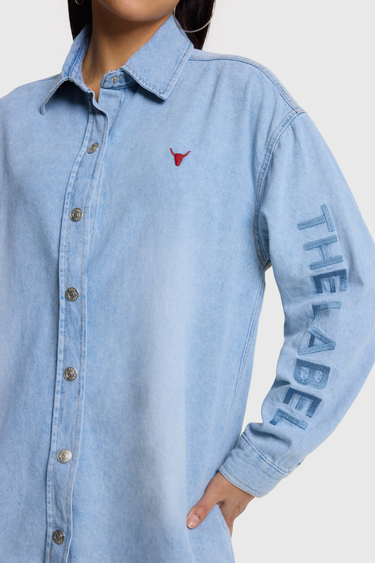 DENIM OVERSIZED BLOUSE