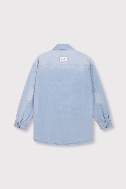DENIM OVERSIZED BLOUSE