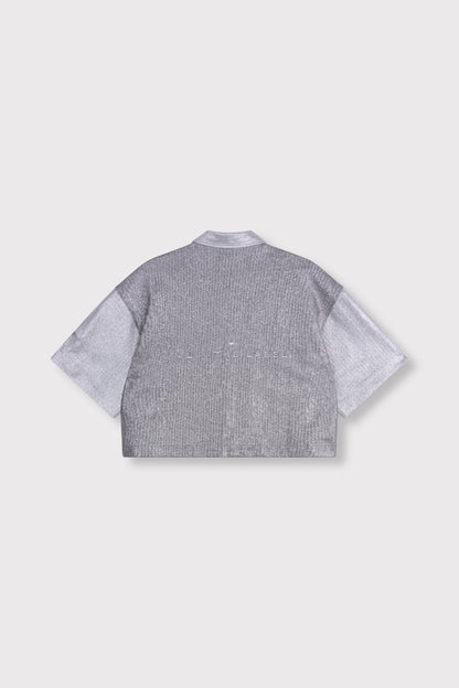 FOIL CROPPED BLOUSE