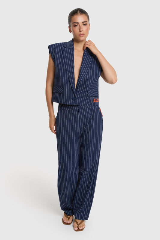 STRIPED BARREL PANTS