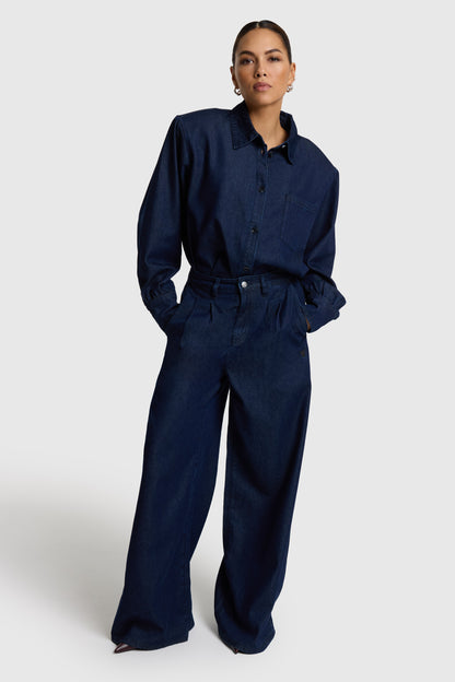 WIDE LEG DENIM PANTS