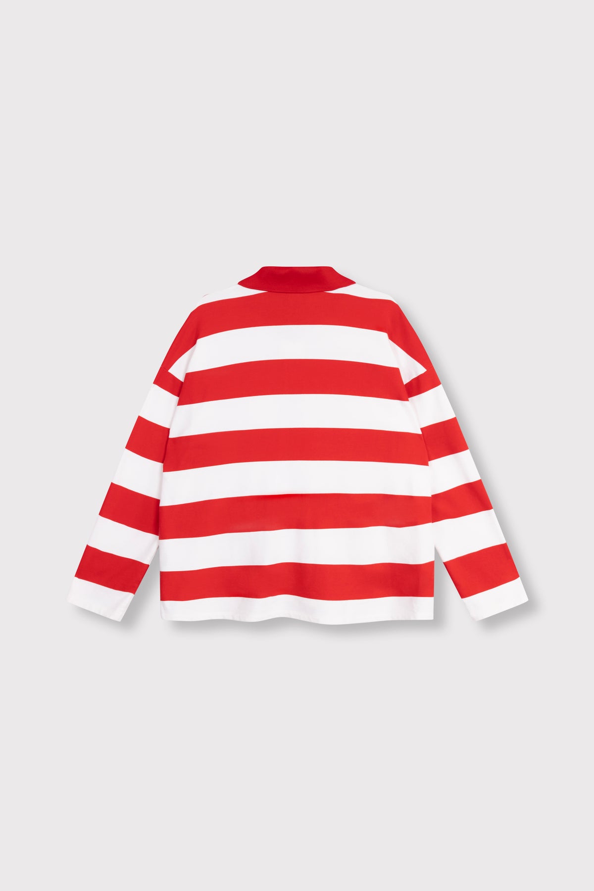 BLOCK STRIPE POLO SWEATER