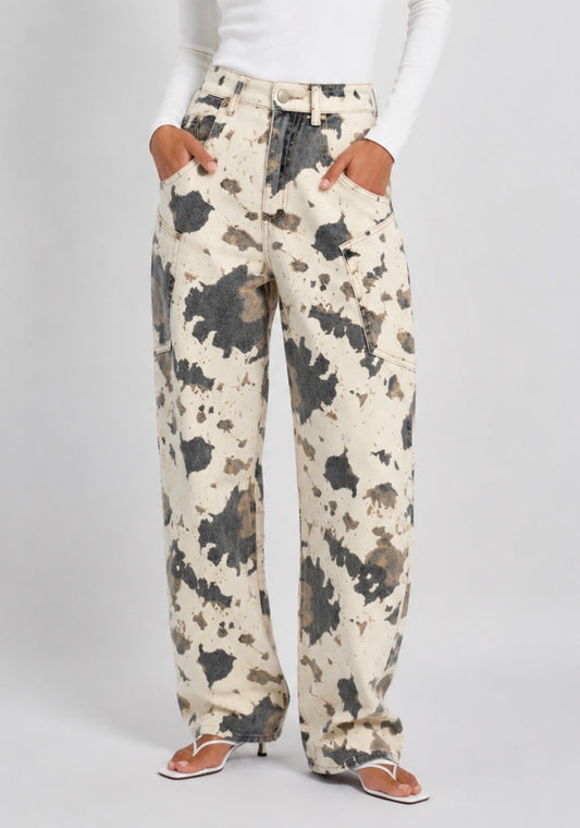 JEANS COW PRINT
